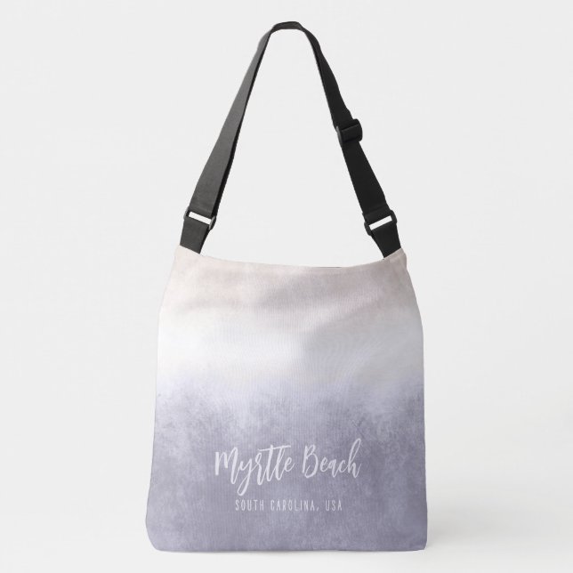 Sac Ajustable Beach Waves Modern Ocean/Grey Peri avec texte pers (Devant)