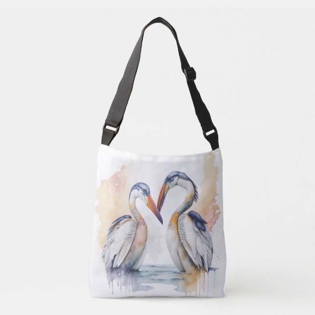 Sac Ajustable Beau Couple pélican, Obligations d'amour pélicans (Devant)