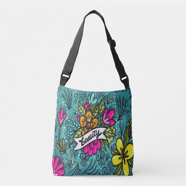 Sac Ajustable Beauté de Coussin de Jet avec des Fleurs (Devant)