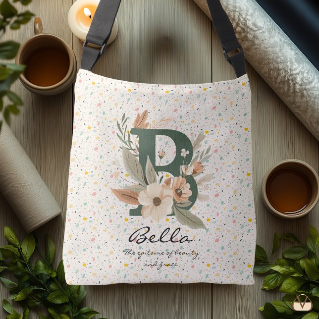 Sac Ajustable Beauté intemporelle de Bella - Monogramme floral d (Créateur téléchargé)