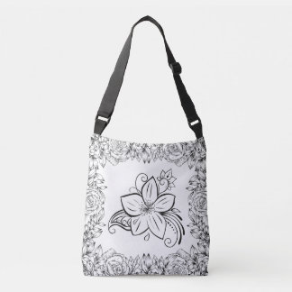 Sac Ajustable Beauté monochrome Fleur noire et blanche