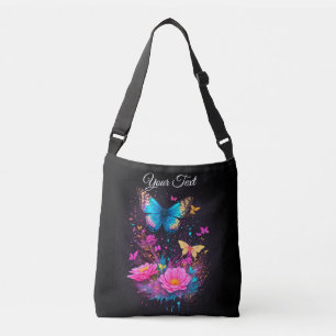 Sac Ajustable belle aquarelle chic Papillons fleurs roses