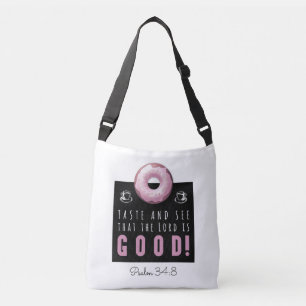 Sac Ajustable Belle Bible Verse Psaume 34:8 avec Doughnut rose