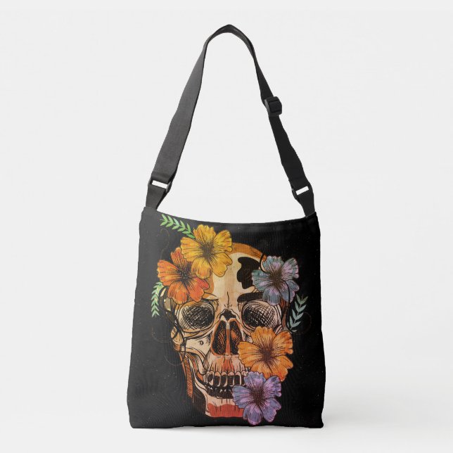 Sac Ajustable Belle tête mexicaine de crâne de femmes (Devant)