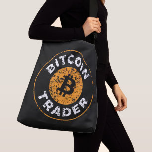 Sac Ajustable Bitcoin Trader Grunge Texte Cercle Plan Noir