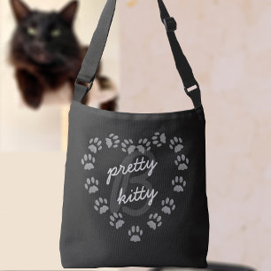 Sac Ajustable Black Chat Empreinte de patte Coeur Monogram Cross