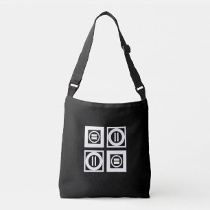 Sac Ajustable Blanc sur noir Géométrique Equal Signal Motif Four