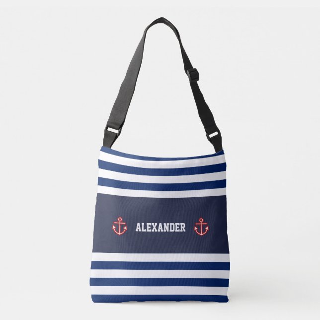 Sac Ajustable Bleu blanc de la marine marine (Devant)