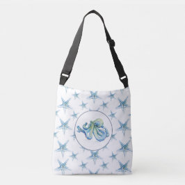 Sac Ajustable Bleu côtier Octopus et Aquarelle de poisson étoilé
