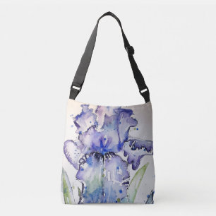 Sac Ajustable Blue Iris Art floral Aquarelle Art