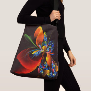 Sac Ajustable Blue Orange Floral Moderne Art Abstrait Motif #03