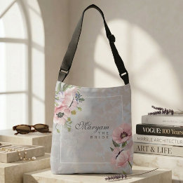 Sac Ajustable Blush Poppy Floral Mariée | Élégant Personnalisé