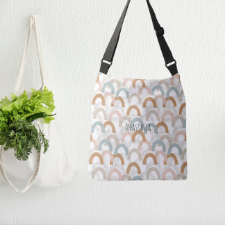 Sac Ajustable Boho blanc pastel arc-en-ciel motif de fond