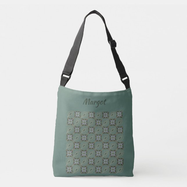 Sac Ajustable Boho Moss Green Batik Imprimer (Devant)