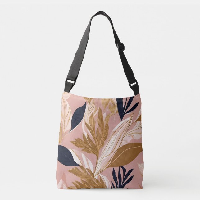 Sac Ajustable Boho rose vif Feuilles Collection moderne (Devant)