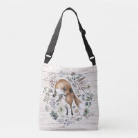 Bois vieilli Nom du monogramme Floral Fox
