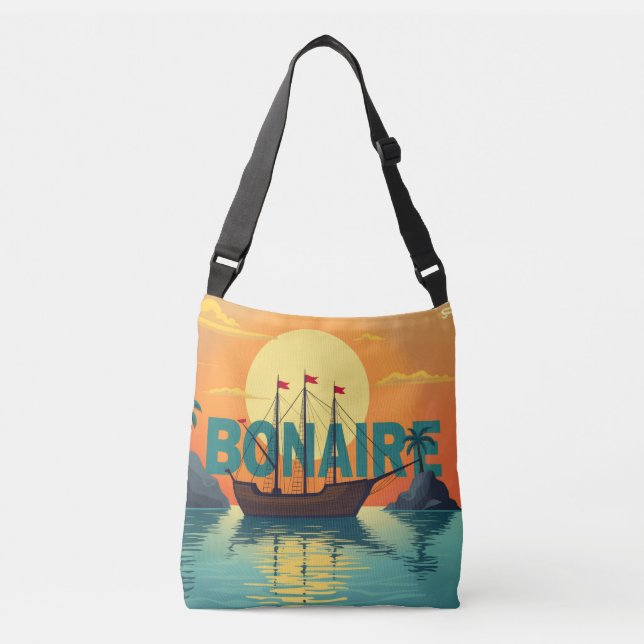 Sac Ajustable  Bonaire sailing ship sunset (Devant)