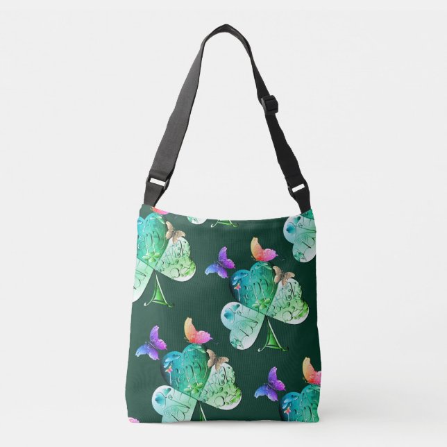 Sac Ajustable "Bonne Saint Patrick" Shamrock Crossbo (Devant)
