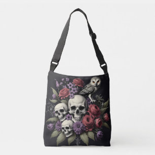Sac Ajustable Bouquet gothique avec trois crânes et un hibou