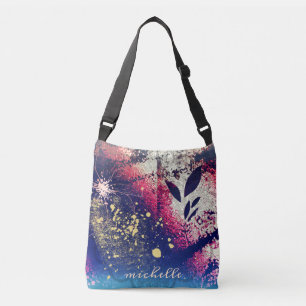 Sac Ajustable Bourgogne Or Botanique Étincelle Résumé Signature
