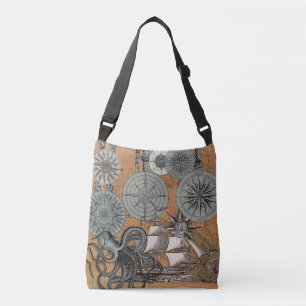 Sac Ajustable Boussole Rose Vintage Nautique Octopus Ship