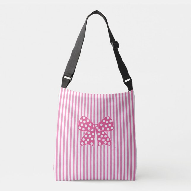Sac Ajustable Bow Rose, Points, Bandes Roses (Devant)