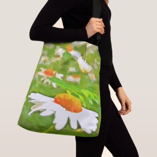 Sac Ajustable Bright Colorful Jardin blanc pâle marguerites v5