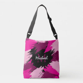 Sac Ajustable Brosse nuances de nom rose chaud avec monogramme