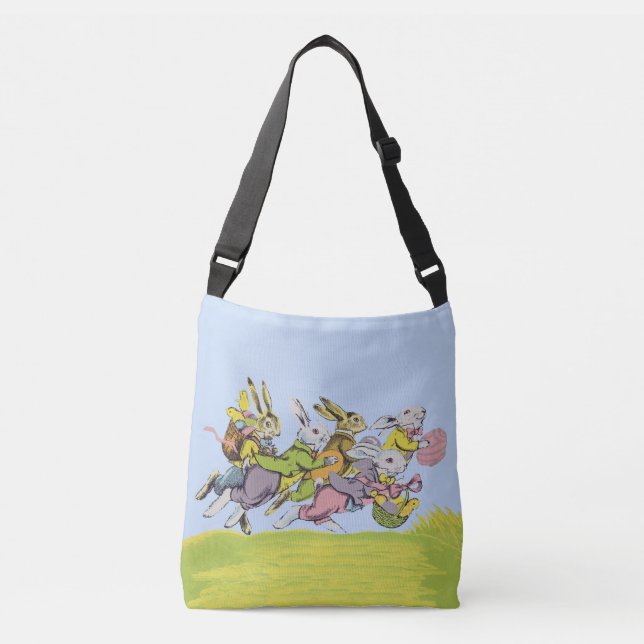 Sac Ajustable Bunch de lapins de Pâques en paniers d'herbe (Devant)