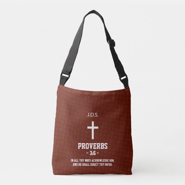 Sac Ajustable Burgundy Pattern Bible Chapter Verse Christian (Devant)