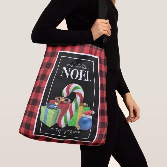 Sac Ajustable Cadeaux de Noël & Sucre de canne & Buffalo Noir Pl (De près)