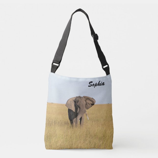 Sac Ajustable Cadre naturel africain éléphant Personnaliser le n (Devant)