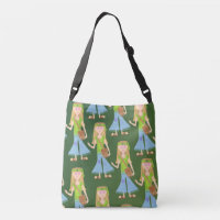 Caricature de fille hippie adorable Motif rétro