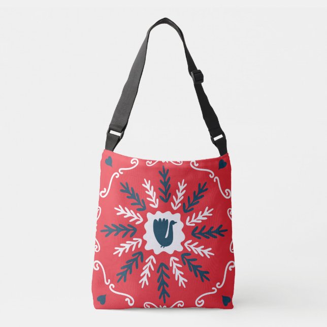 Sac Ajustable Carrelage de Noël Folk Doodle Art (Devant)