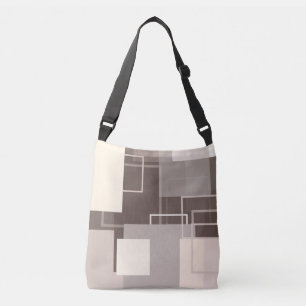 Sac Ajustable Carrés géométriques - Chocolat et crème