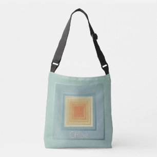 Sac Ajustable Carrés géométriques classiques (bleu clair et jaun