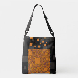 Sac Ajustable Carrés orange noir flottent le mystère Brown Abstr