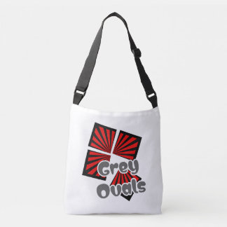 Sac Ajustable Carrés rouges avec poutres et ovales gris Texte