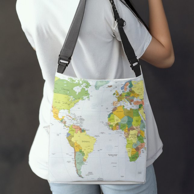Sac Ajustable Carte mondiale Globe Pays Atlas (Holding this bag)