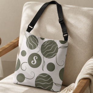 Sac Ajustable Cercle de monogramme vert olive