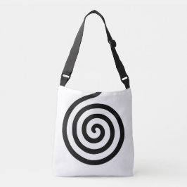 Sac Ajustable Cercle en spirale abstrait élégant en noir et blan