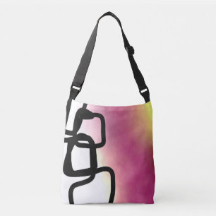 Sac Ajustable Chaîne de blocage : Abstrait rose, jaune, noir et