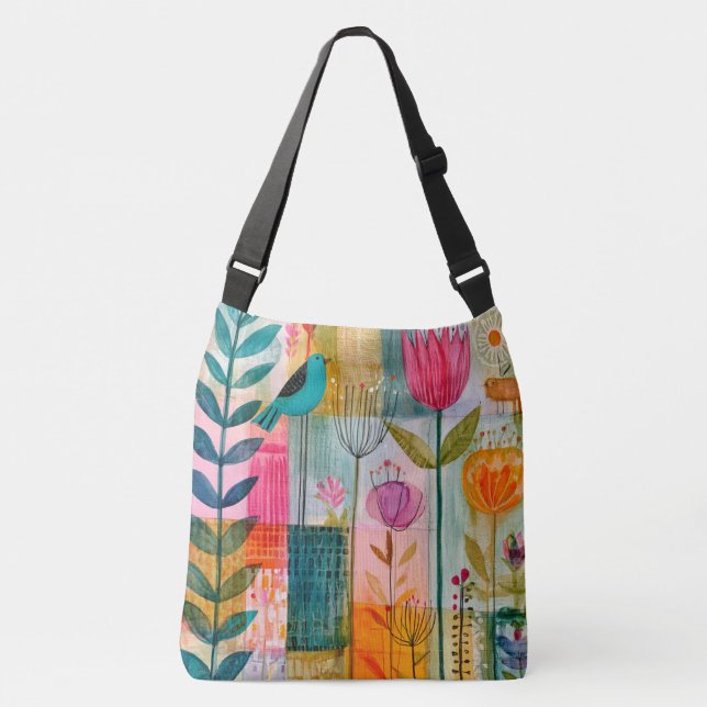 Sac Ajustable Charmant Patchwork Mer Bleu (Devant)