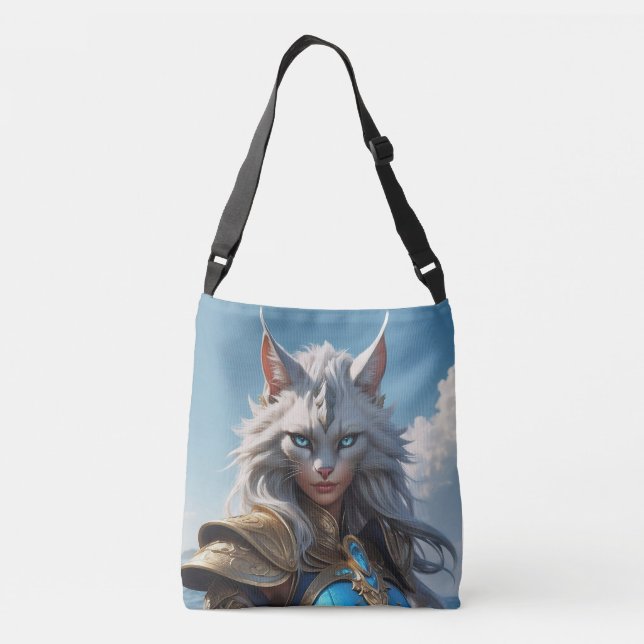 Sac Ajustable Chat bleu écossais Fourre-tout (Dos)