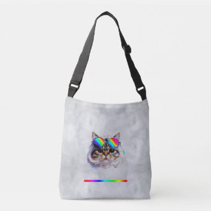 Sac Ajustable Chat dans une perruque + Lunettes de soleil (Peint