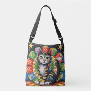 Sac Ajustable Chat d'art populaire coloré