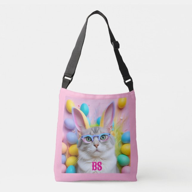 Sac Ajustable Chat de Pâques Whimsical avec oreilles lapin (Devant)