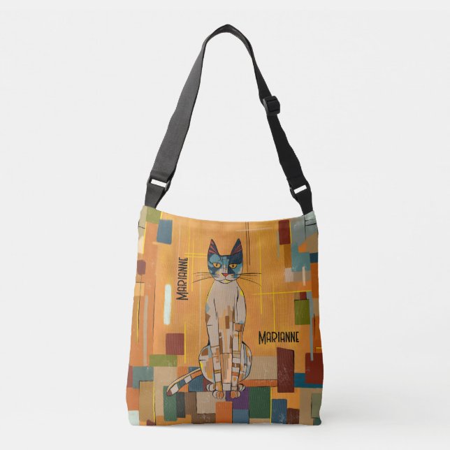 Sac Ajustable Chat d'or d'inspiration Klimt Art Nouveau personna (Devant)