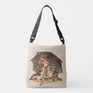 Sac Ajustable Chatons vintage sous parapluie art de chat antique