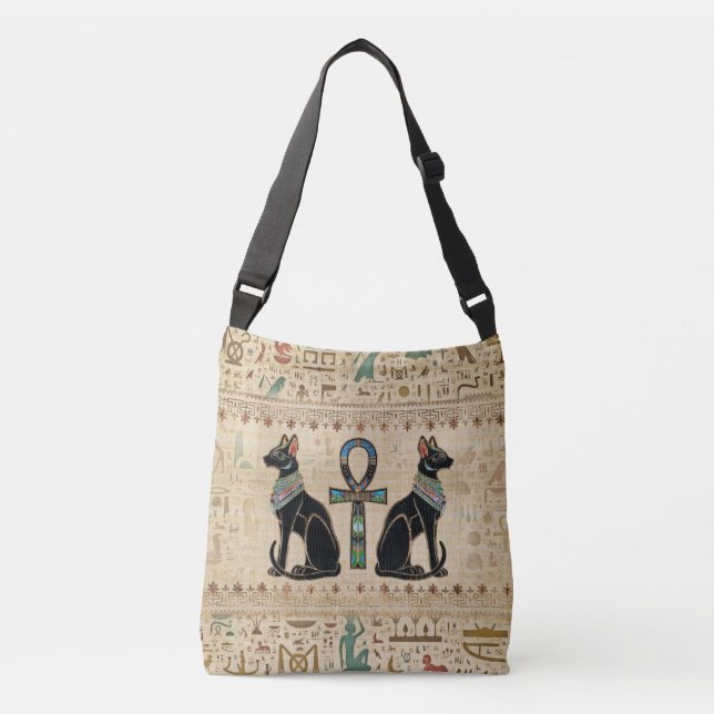 Sac Ajustable Chats égyptiens et croix de cheville (Devant)